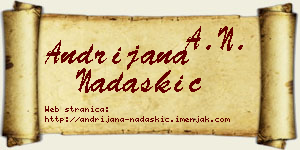 Andrijana Nadaškić vizit kartica